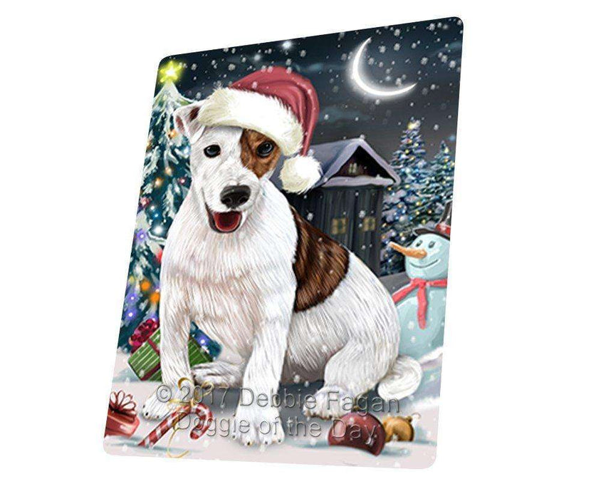 Have A Holly Jolly Christmas Jack Russell Dog In Holiday Background Magnet Mini (3.5" x 2") D079