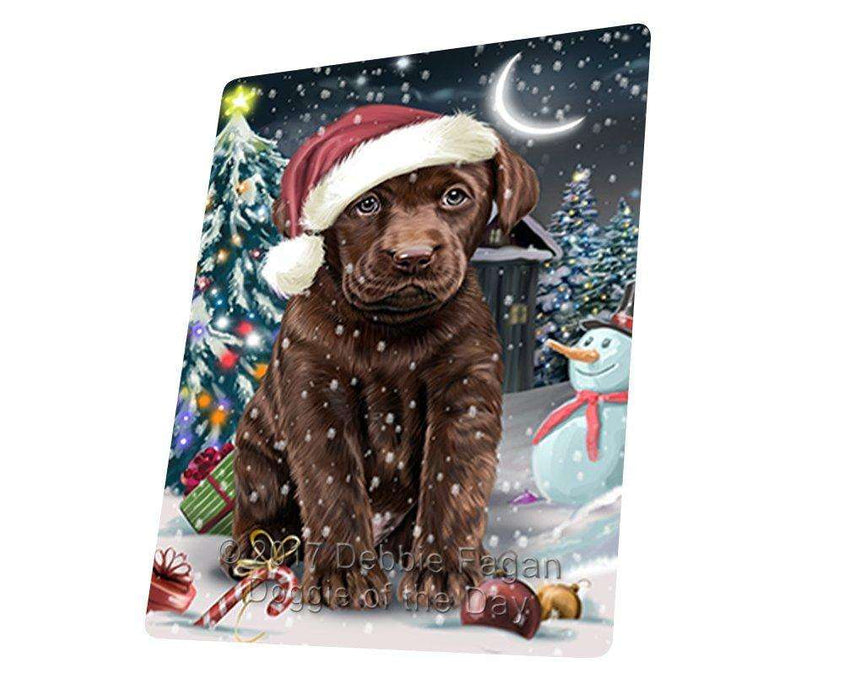 Have a Holly Jolly Christmas Labrador Dog in Holiday Background Tempered Cutting Board D082