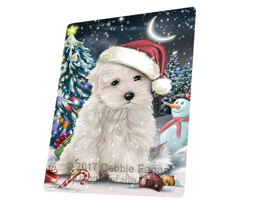 Have a Holly Jolly Christmas Maltese Dog in Holiday Background Large Refrigerator / Dishwasher Magnet D189