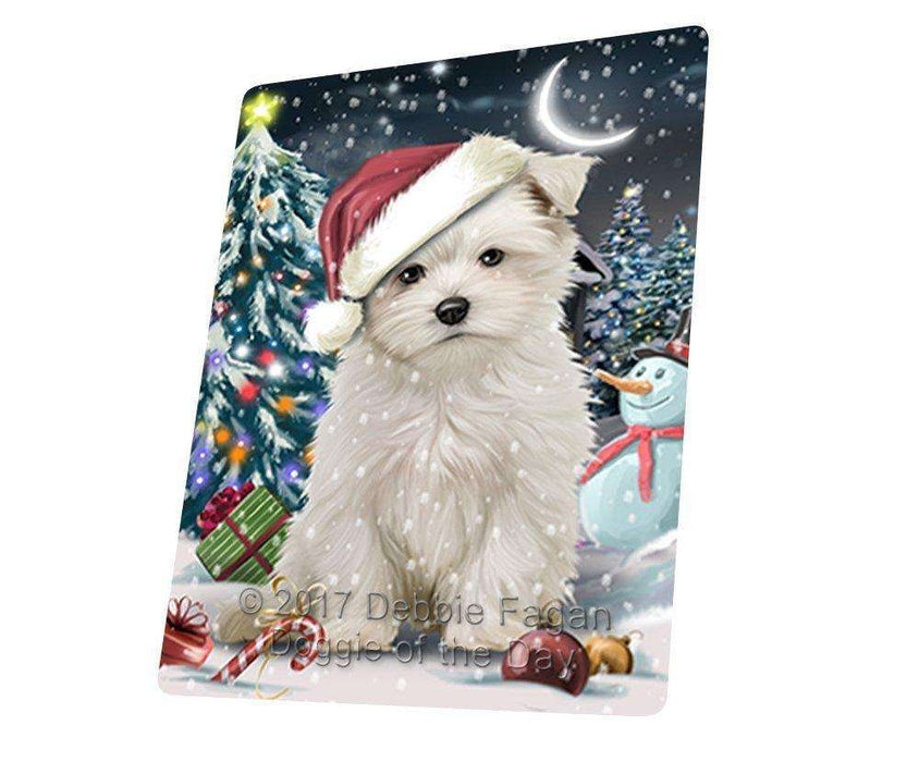 Have A Holly Jolly Christmas Maltese Dog In Holiday Background Magnet Mini (3.5" x 2") D187