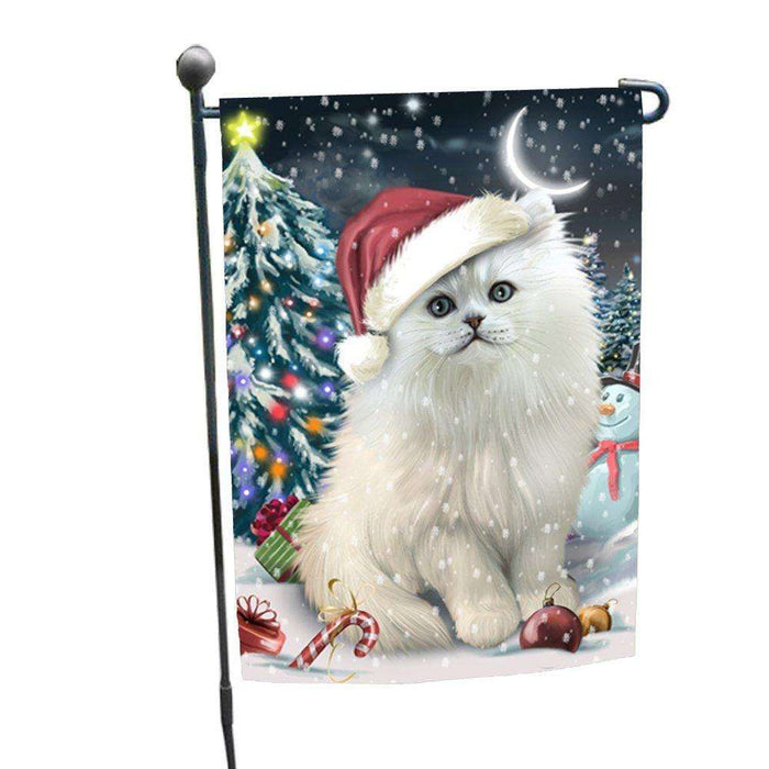 Have a Holly Jolly Christmas Persian Cat in Holiday Background Garden Flag D199
