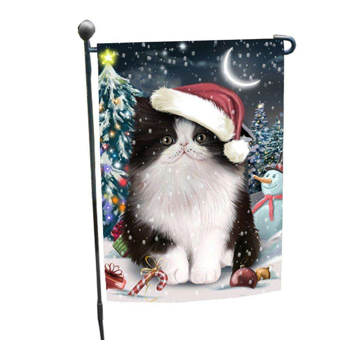 Have a Holly Jolly Christmas Persian Cat in Holiday Background Garden Flag D200