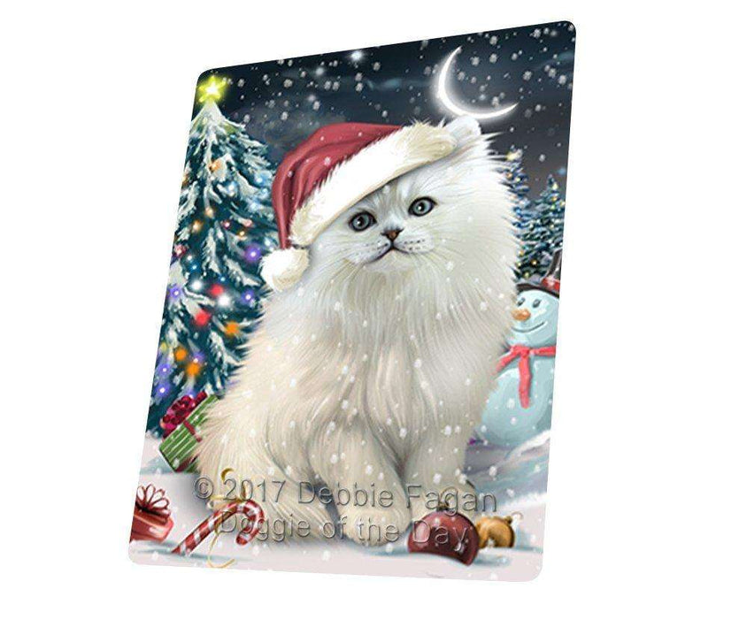 Have a Holly Jolly Christmas Persian Cat in Holiday Background Tempered Cutting Board D199