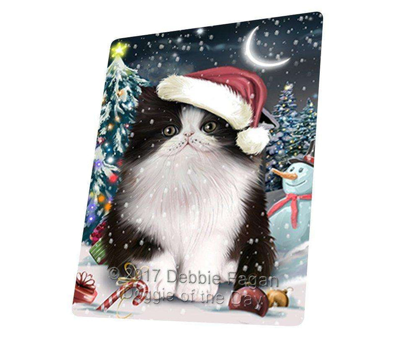Have a Holly Jolly Christmas Persian Cat in Holiday Background Tempered Cutting Board D200