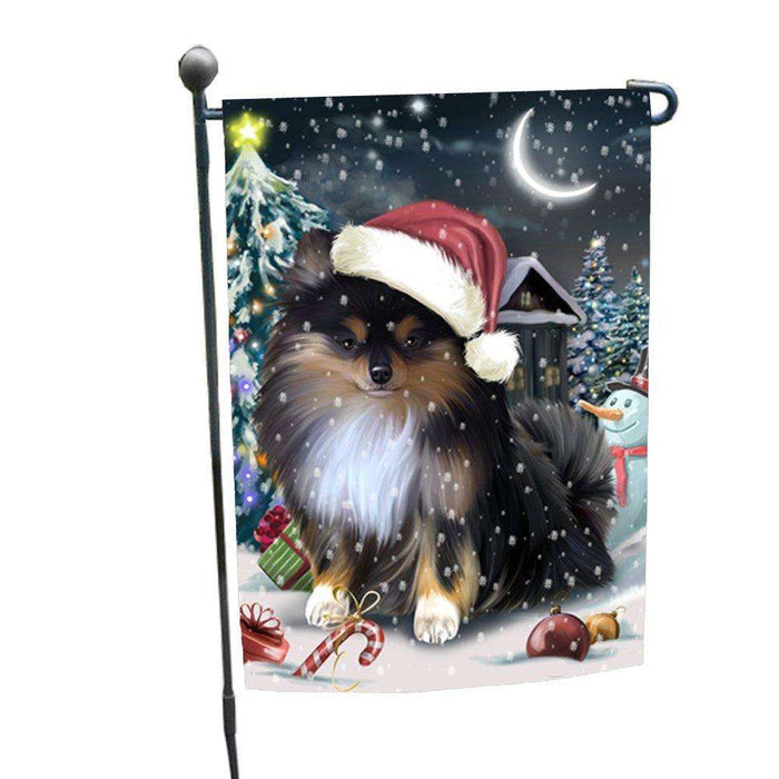 Have a Holly Jolly Christmas Pomeranians Dog in Holiday Background Garden Flag D204