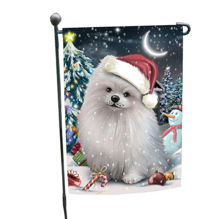 Have a Holly Jolly Christmas Pomeranians Dog in Holiday Background Garden Flag D205