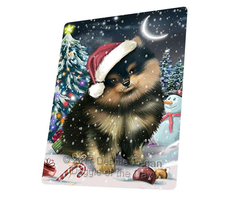 Have a Holly Jolly Christmas Pomeranians Dog in Holiday Background Large Refrigerator / Dishwasher Magnet D202