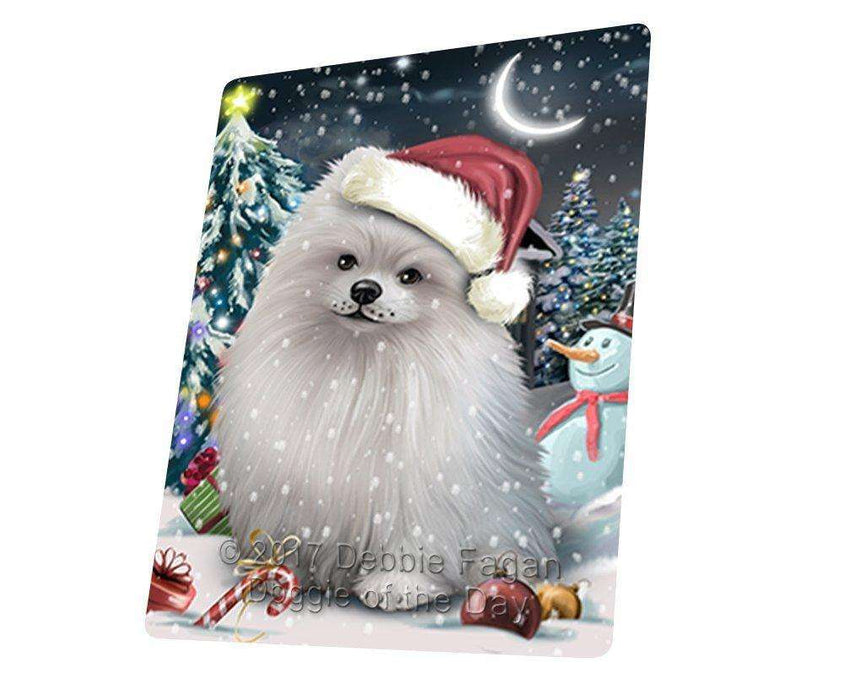Have A Holly Jolly Christmas Pomeranians Dog In Holiday Background Magnet Mini (3.5" x 2") D205