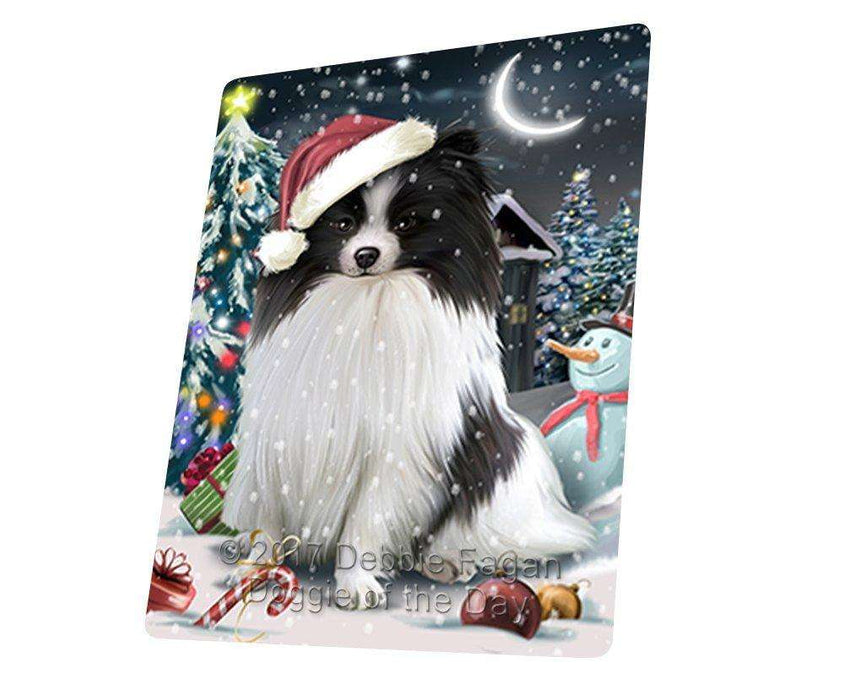 Have a Holly Jolly Christmas Pomeranians Dog in Holiday Background Tempered Cutting Board D203