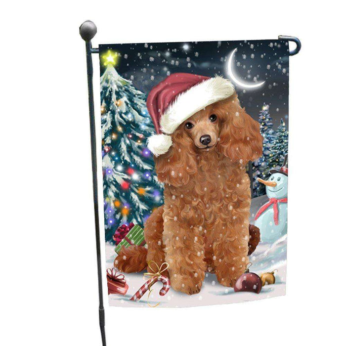 Have a Holly Jolly Christmas Poodles Dog in Holiday Background Garden Flag D110