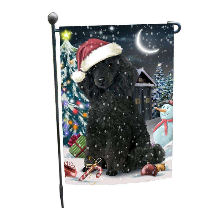 Have a Holly Jolly Christmas Poodles Dog in Holiday Background Garden Flag D111