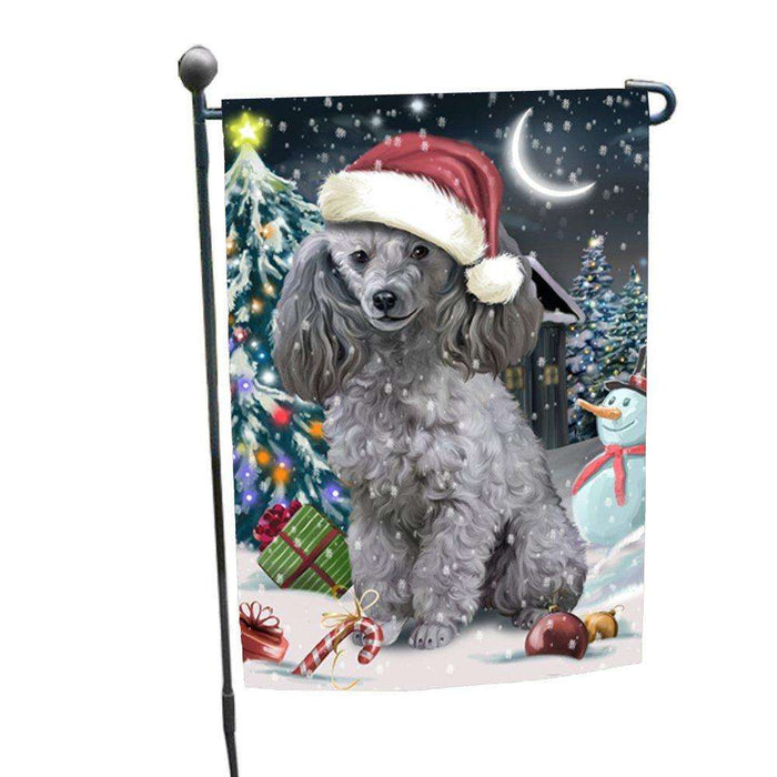Have a Holly Jolly Christmas Poodles Dog in Holiday Background Garden Flag D112