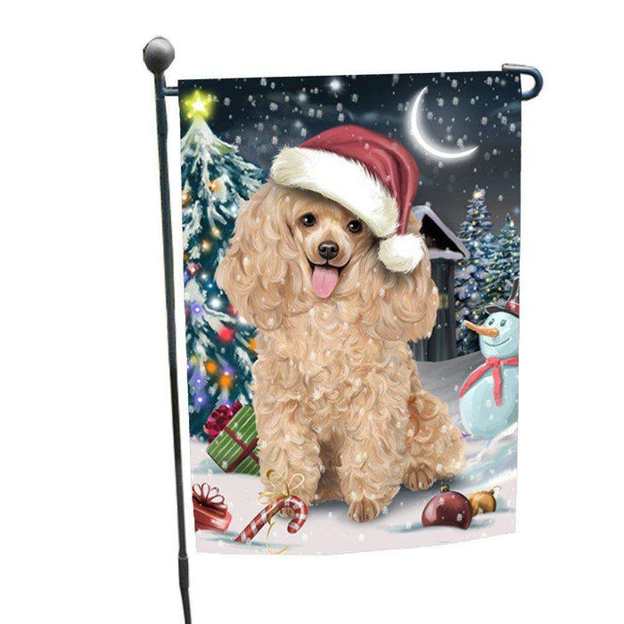 Have a Holly Jolly Christmas Poodles Dog in Holiday Background Garden Flag D113