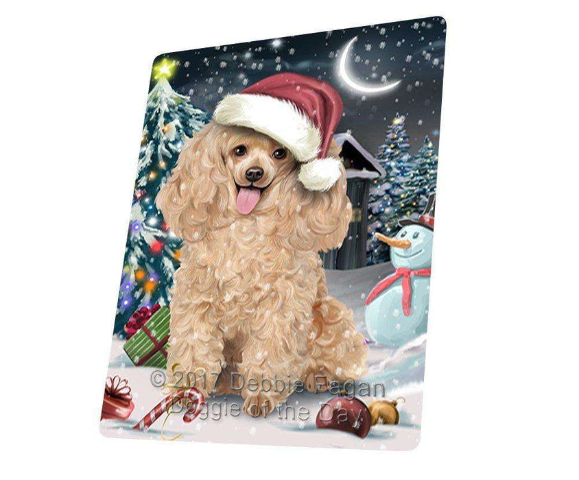 Have a Holly Jolly Christmas Poodles Dog in Holiday Background Tempered Cutting Board D113