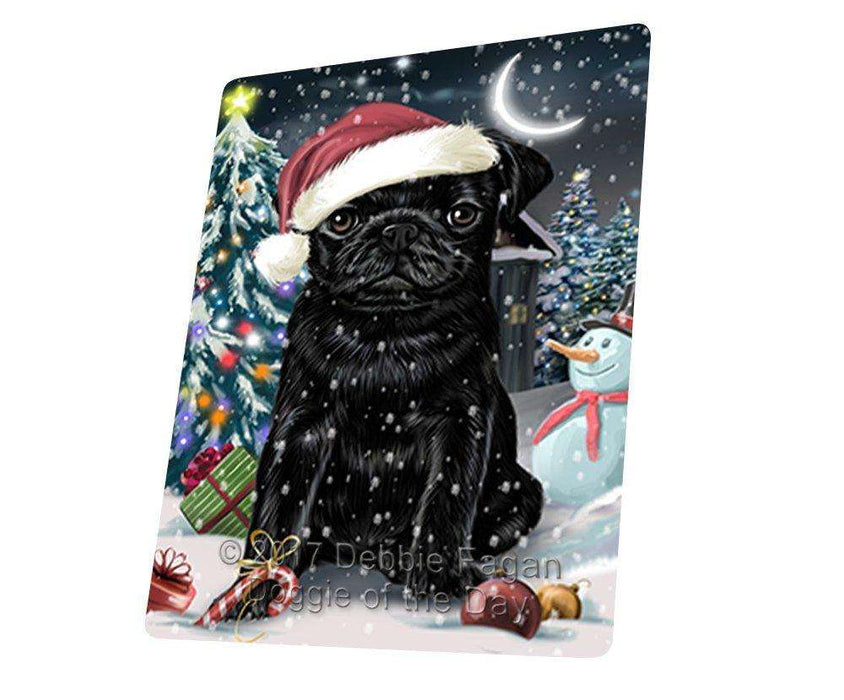 Have a Holly Jolly Christmas Pug Dog in Holiday Background Large Refrigerator / Dishwasher Magnet D088