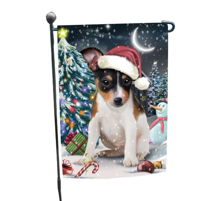 Have a Holly Jolly Christmas Rat-Terriers Dog in Holiday Background Garden Flag D154