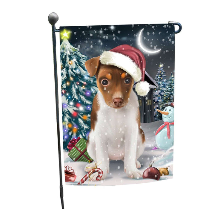 Have a Holly Jolly Christmas Rat-Terriers Dog in Holiday Background Garden Flag D155