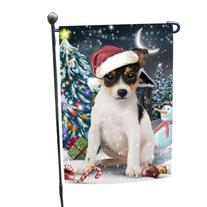 Have a Holly Jolly Christmas Rat-Terriers Dog in Holiday Background Garden Flag D156
