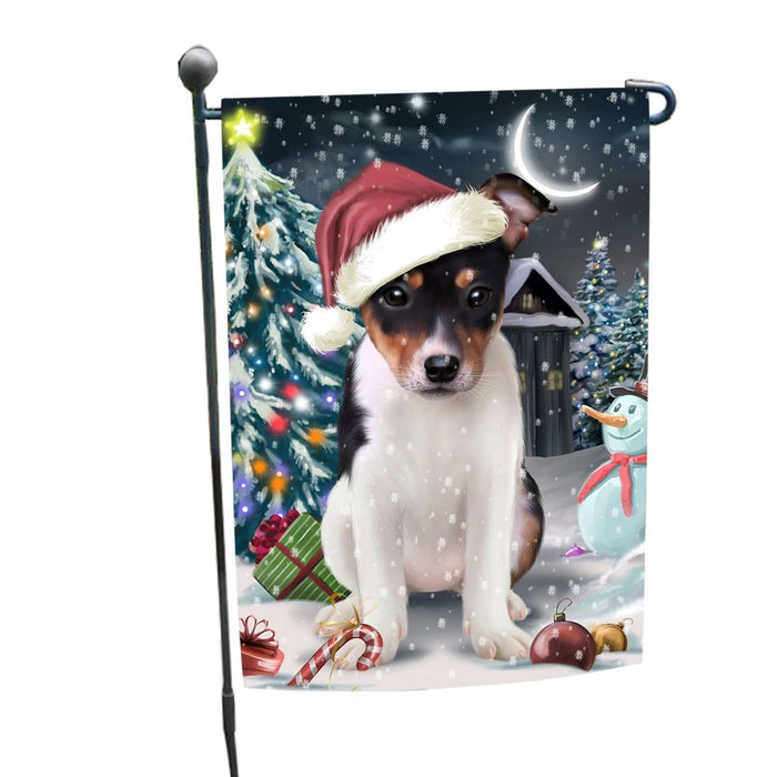 Have a Holly Jolly Christmas Rat-Terriers Dog in Holiday Background Garden Flag D157