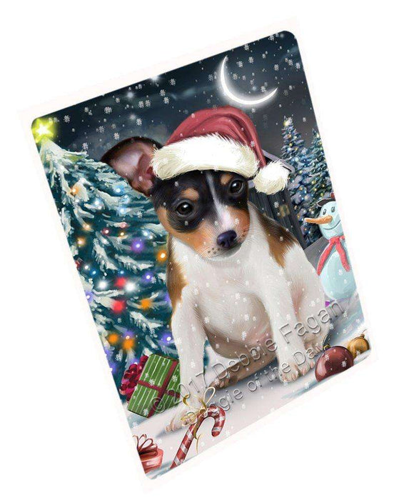 Have a Holly Jolly Christmas Rat-Terriers Dog in Holiday Background Large Refrigerator / Dishwasher Magnet D154