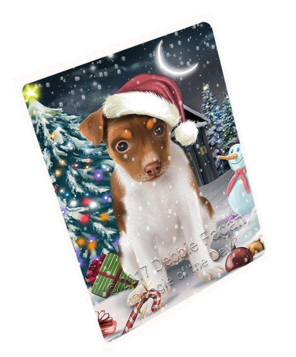 Have a Holly Jolly Christmas Rat-Terriers Dog in Holiday Background Large Refrigerator / Dishwasher Magnet D155