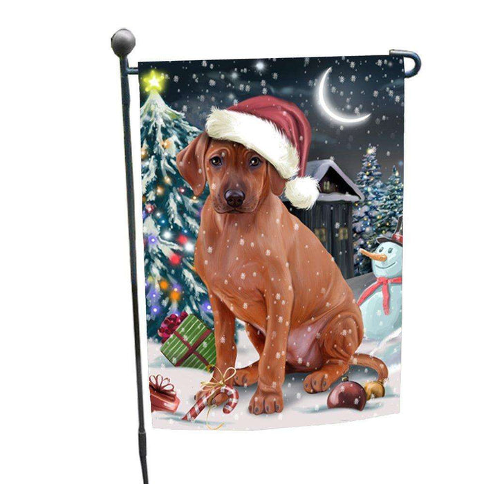 Have a Holly Jolly Christmas Rhodesian Ridgeback Dog in Holiday Background Garden Flag D114