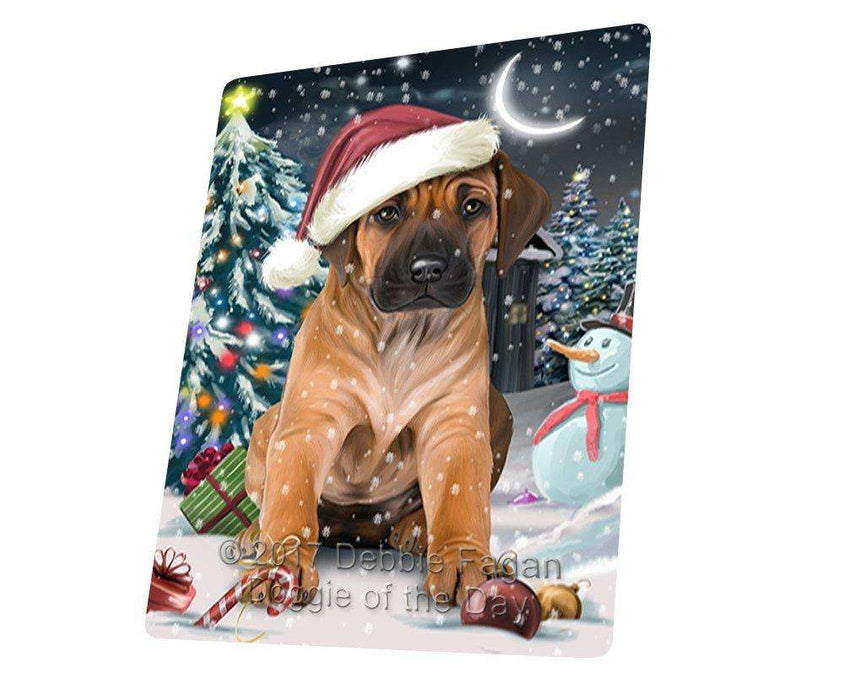 Have a Holly Jolly Christmas Rhodesian Ridgeback Dog in Holiday Background Large Refrigerator / Dishwasher Magnet D116
