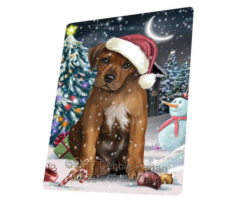 Have a Holly Jolly Christmas Rhodesian Ridgeback Dog in Holiday Background Large Refrigerator / Dishwasher Magnet D117