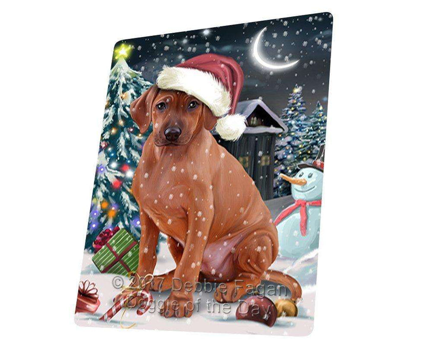 Have a Holly Jolly Christmas Rhodesian Ridgeback Dog in Holiday Background Tempered Cutting Board D114