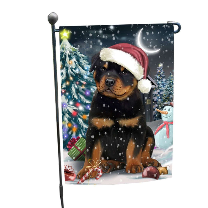 Have a Holly Jolly Christmas Rottweilers Dog in Holiday Background Garden Flag D036