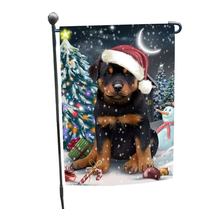 Have a Holly Jolly Christmas Rottweilers Dog in Holiday Background Garden Flag D037