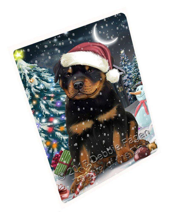 Have a Holly Jolly Christmas Rottweilers Dog in Holiday Background Tempered Cutting Board D031