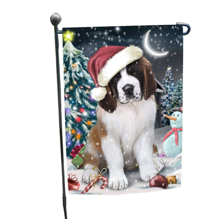 Have a Holly Jolly Christmas Saint Bernard Dog in Holiday Background Garden Flag D159