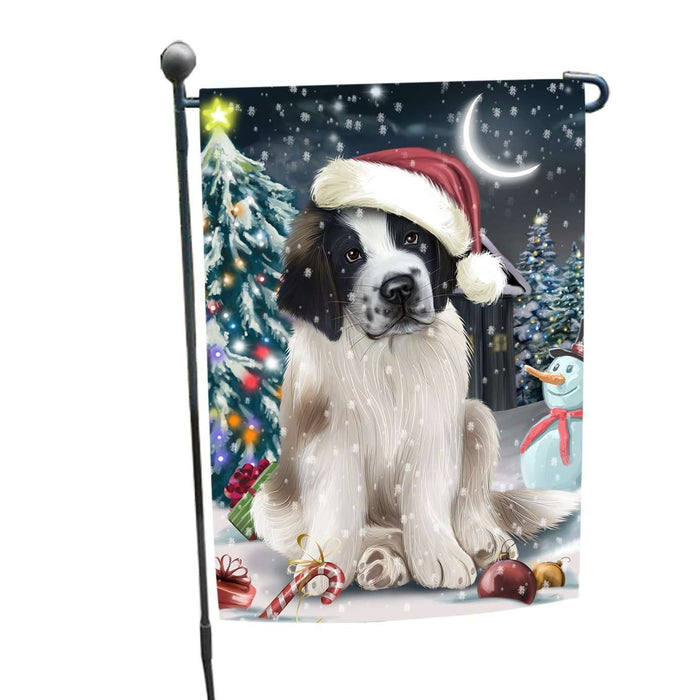 Have a Holly Jolly Christmas Saint Bernard Dog in Holiday Background Garden Flag D160