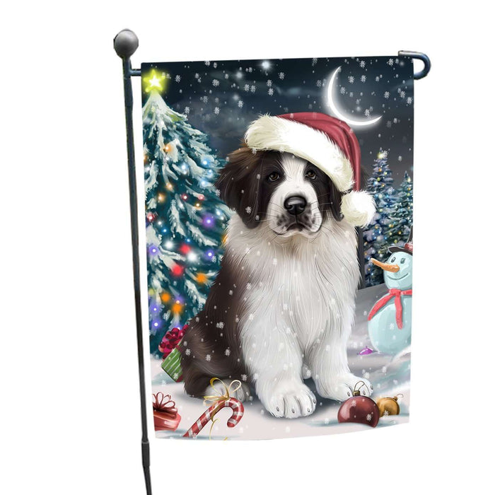 Have a Holly Jolly Christmas Saint Bernard Dog in Holiday Background Garden Flag D161