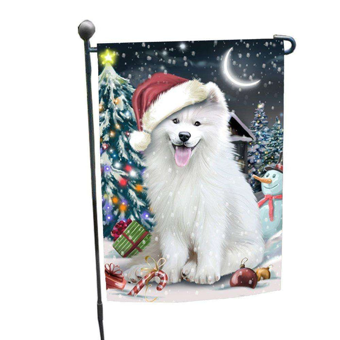 Have a Holly Jolly Christmas Samoyed Dog in Holiday Background Garden Flag D118