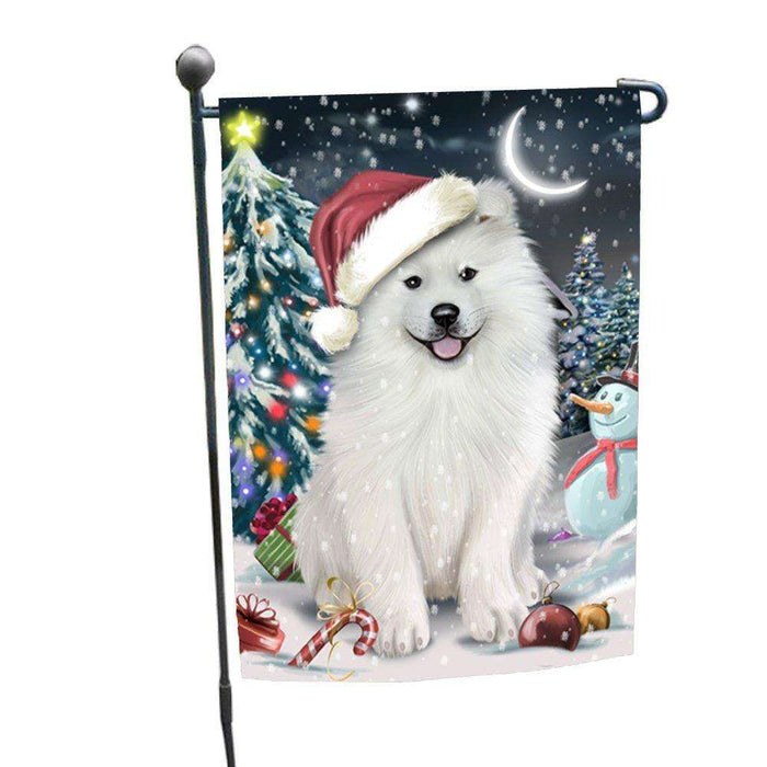 Have a Holly Jolly Christmas Samoyed Dog in Holiday Background Garden Flag D119