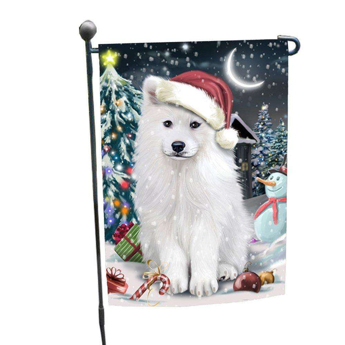 Have a Holly Jolly Christmas Samoyed Dog in Holiday Background Garden Flag D120