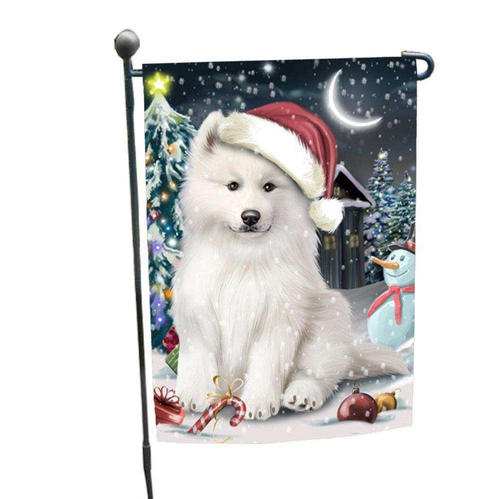 Have a Holly Jolly Christmas Samoyed Dog in Holiday Background Garden Flag D121