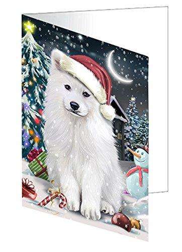 Have a Holly Jolly Christmas Samoyed Dog in Holiday Background Handmade Artwork Assorted Pets Greeting Cards and Note Cards with Envelopes for All Occasions and Holiday Seasons D265