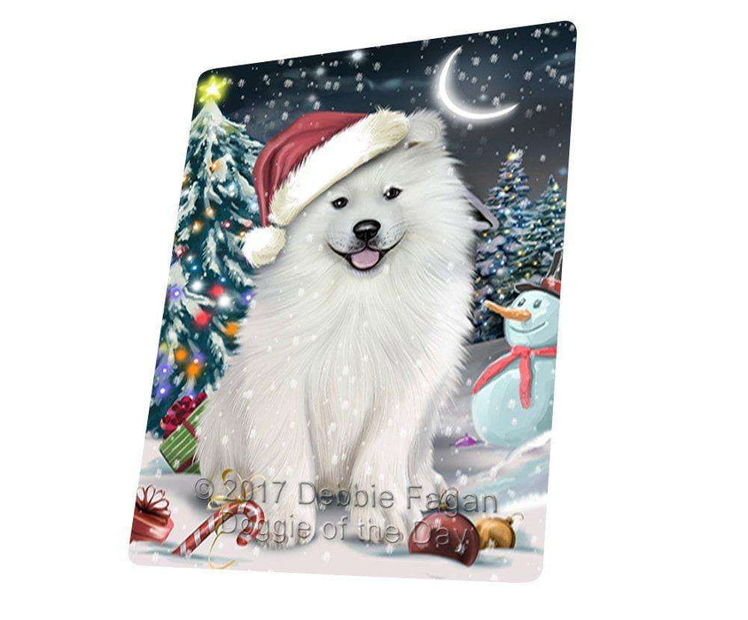 Have a Holly Jolly Christmas Samoyed Dog in Holiday Background Large Refrigerator / Dishwasher Magnet D119
