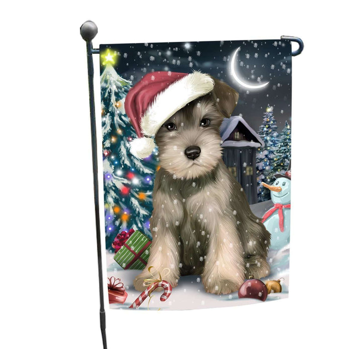 Have a Holly Jolly Christmas Schnauzer Dog in Holiday Background Garden Flag D040