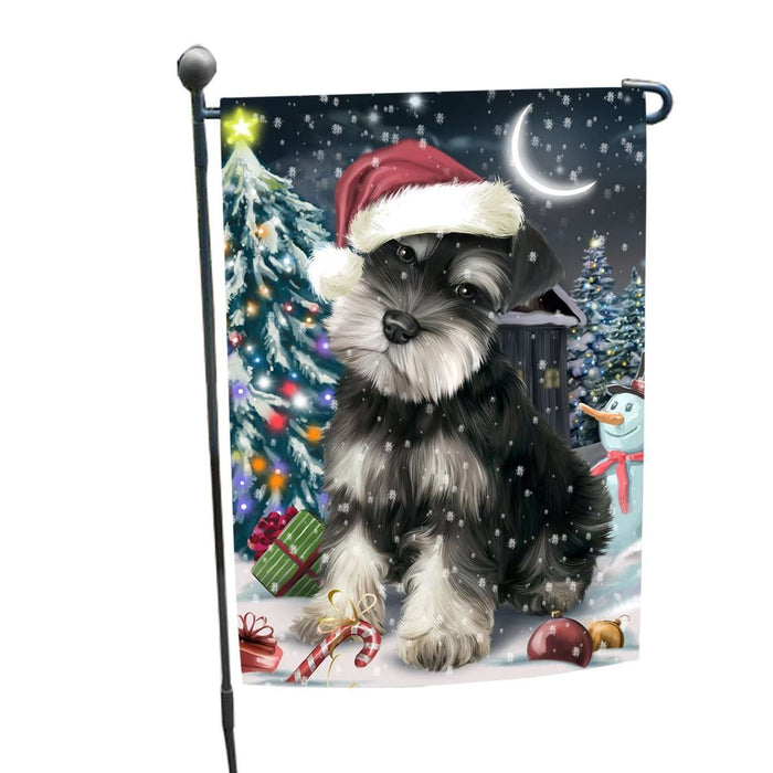 Have a Holly Jolly Christmas Schnauzer Dog in Holiday Background Garden Flag D041