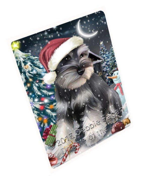 Have a Holly Jolly Christmas Schnauzer Dog in Holiday Background Large Refrigerator / Dishwasher Magnet D033