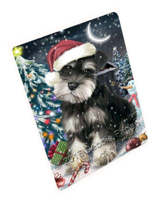 Have a Holly Jolly Christmas Schnauzer Dog in Holiday Background Large Refrigerator / Dishwasher Magnet D036