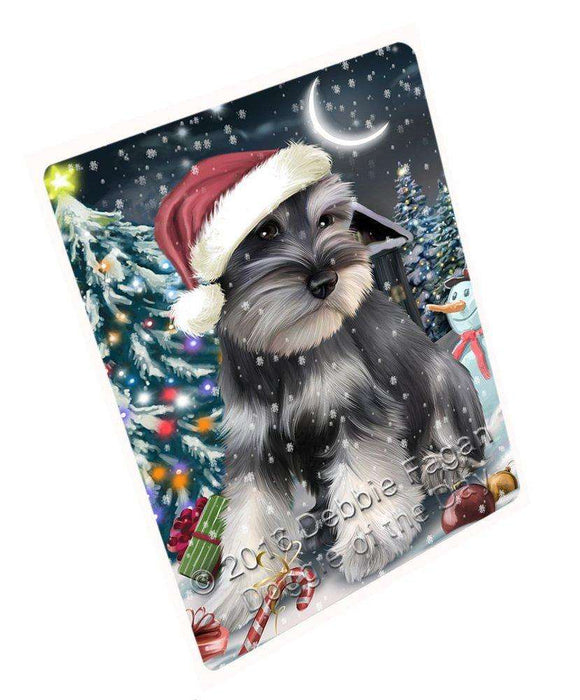 Have a Holly Jolly Christmas Schnauzer Dog in Holiday Background Large Refrigerator / Dishwasher Magnet D038