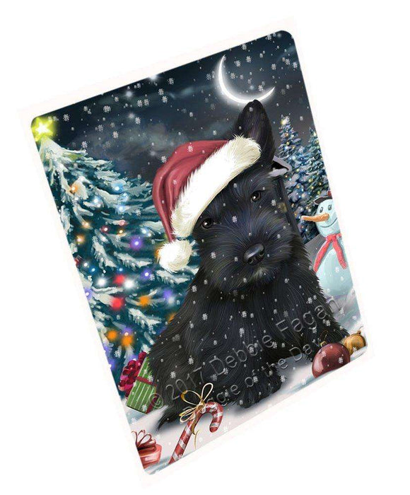 Have a Holly Jolly Christmas Scottish Terriers Dog in Holiday Background Large Refrigerator / Dishwasher Magnet D164