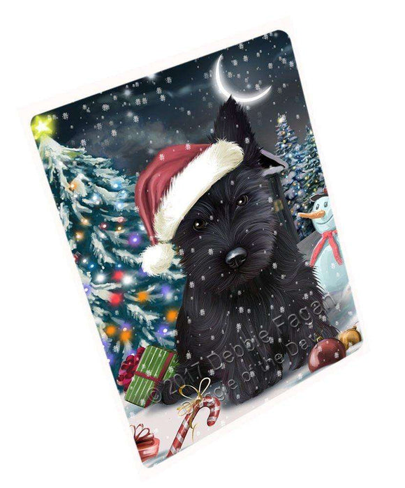 Have a Holly Jolly Christmas Scottish Terriers Dog in Holiday Background Large Refrigerator / Dishwasher Magnet D165