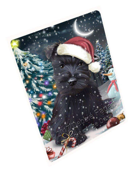 Have A Holly Jolly Christmas Scottish Terriers Dog In Holiday Background Magnet Mini (3.5" x 2") D163
