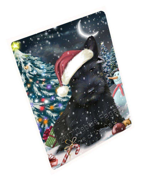 Have A Holly Jolly Christmas Scottish Terriers Dog In Holiday Background Magnet Mini (3.5" x 2") D164